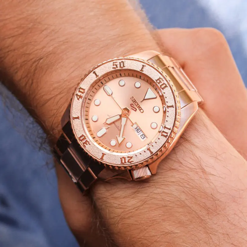 Seiko 5 Sports Automatic Limited Edition Rose Gold Men's Watch- SRPE72K1
